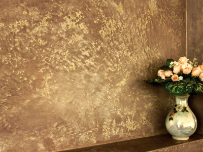 Эффект античного мрамора с золотистым оттенком