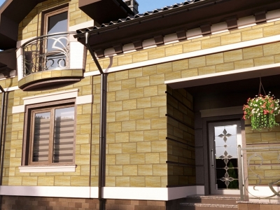 Эффект каменной блочной клади на фасаде