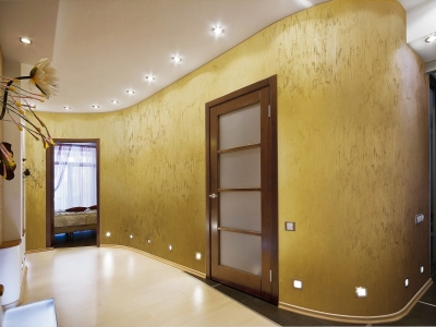 Декоративное покрытие с эффектом золотого песка