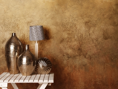 Стена в античном стиле с эффектом бронзы