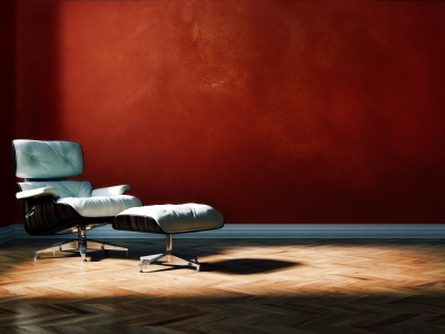 Матовое покрытие в терракотовом цвете с золотистым акцентом