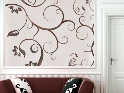 Высокопрочное покрытие с эффектом с цветным трафаретным узором