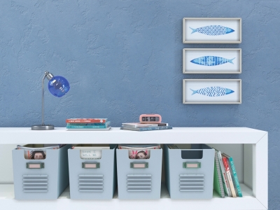 Нежно голубой цвет стен